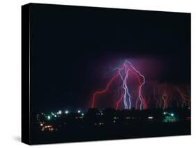 Lightning Over Boulder, CO-Chris Rogers-Stretched Canvas