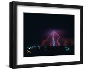 Lightning Over Boulder, CO-Chris Rogers-Framed Photographic Print