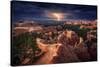 Lightning over Bryce Canyon-Stefan Mitterwallner-Stretched Canvas