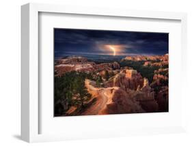 Lightning over Bryce Canyon-Stefan Mitterwallner-Framed Photographic Print