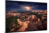 Lightning over Bryce Canyon-Stefan Mitterwallner-Mounted Photographic Print