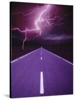 Lightning over Highway-Otto Rogge-Stretched Canvas