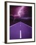 Lightning over Highway-Otto Rogge-Framed Premium Photographic Print