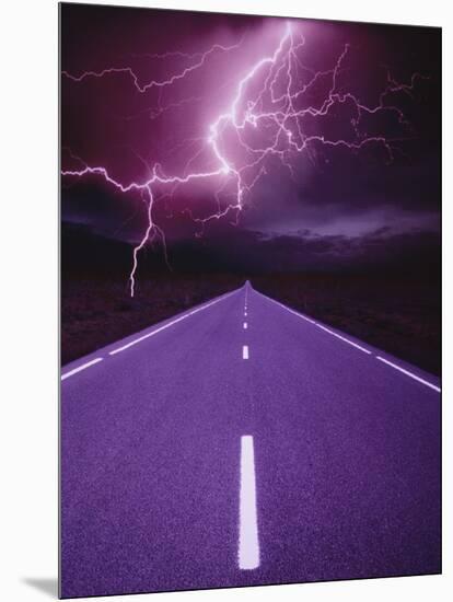 Lightning over Highway-Otto Rogge-Mounted Photographic Print