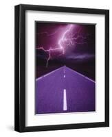 Lightning over Highway-Otto Rogge-Framed Photographic Print