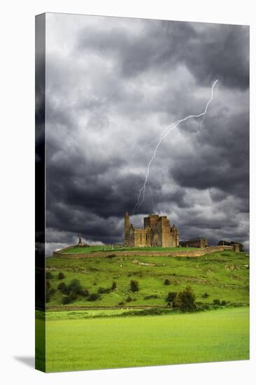 Lightning over Ruins of the Rock of Cashel, Tipperary County, Ireland-Jaynes Gallery-Stretched Canvas