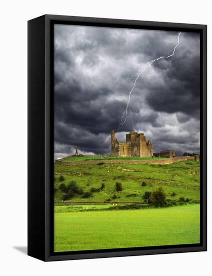 Lightning over Ruins of the Rock of Cashel, Tipperary County, Ireland-Jaynes Gallery-Framed Stretched Canvas