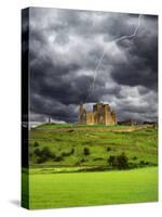 Lightning over Ruins of the Rock of Cashel, Tipperary County, Ireland-Jaynes Gallery-Stretched Canvas