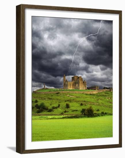 Lightning over Ruins of the Rock of Cashel, Tipperary County, Ireland-Jaynes Gallery-Framed Premium Photographic Print