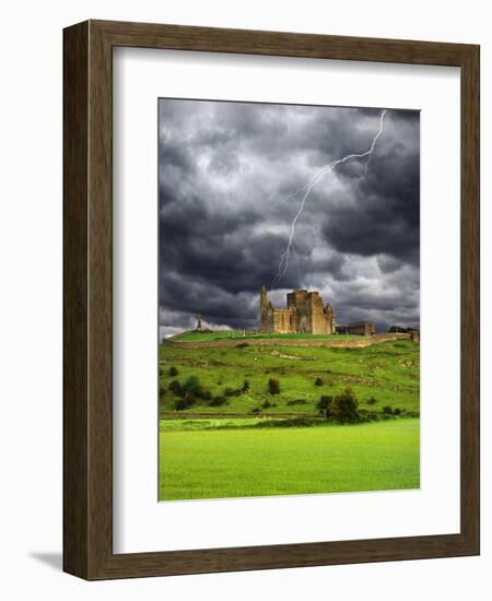 Lightning over Ruins of the Rock of Cashel, Tipperary County, Ireland-Jaynes Gallery-Framed Photographic Print