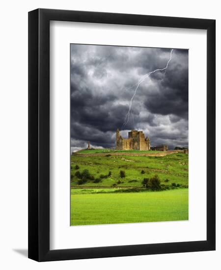 Lightning over Ruins of the Rock of Cashel, Tipperary County, Ireland-Jaynes Gallery-Framed Photographic Print