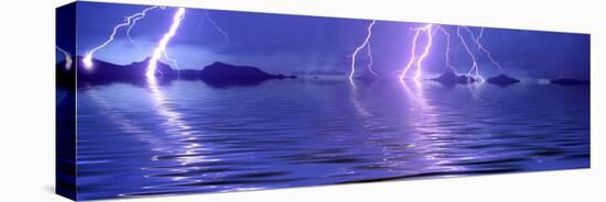 Lightning over the Sea-null-Stretched Canvas