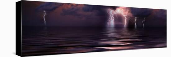 Lightning over the Sea-null-Stretched Canvas