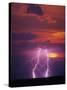 Lightning Storm at Sunset-Jim Zuckerman-Stretched Canvas