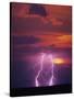 Lightning Storm at Sunset-Jim Zuckerman-Stretched Canvas