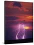 Lightning Storm at Sunset-Jim Zuckerman-Stretched Canvas