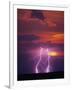 Lightning Storm at Sunset-Jim Zuckerman-Framed Premium Photographic Print