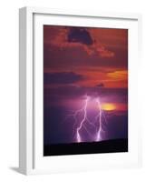 Lightning Storm at Sunset-Jim Zuckerman-Framed Photographic Print
