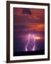 Lightning Storm at Sunset-Jim Zuckerman-Framed Photographic Print