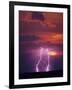 Lightning Storm at Sunset-Jim Zuckerman-Framed Photographic Print