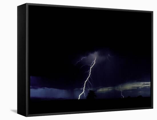 Lightning Storm, Boulder-Michael Brown-Framed Stretched Canvas