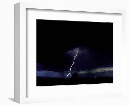 Lightning Storm, Boulder-Michael Brown-Framed Photographic Print