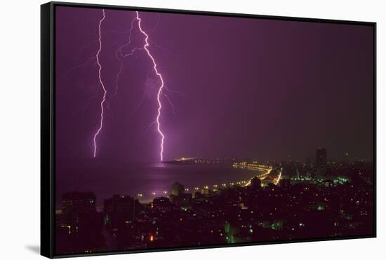 Lightning Storm in Havana Cuba-DLILLC-Framed Stretched Canvas