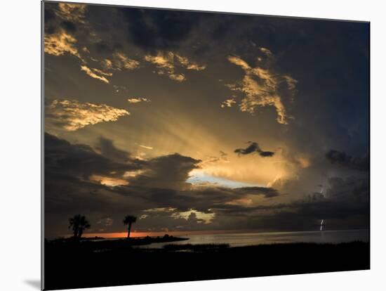 Lightning Storm Moves across Crystal Bay in Florida-null-Mounted Photographic Print