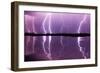 Lightning storm over Lake Csaj, Hungary-Bence Mate-Framed Photographic Print