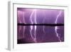 Lightning storm over Lake Csaj, Hungary-Bence Mate-Framed Photographic Print