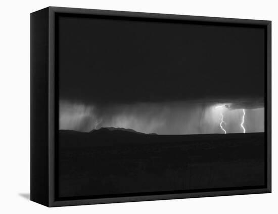 Lightning Storm over Northern New Mexico Plains-Stocktrek Images-Framed Stretched Canvas