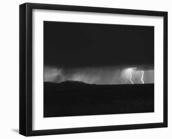 Lightning Storm over Northern New Mexico Plains-Stocktrek Images-Framed Photographic Print