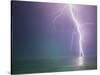 Lightning Storm over Ocean-Peter Wilson-Stretched Canvas