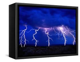 Lightning Storm over Prairie-Aaron Horowitz-Framed Stretched Canvas