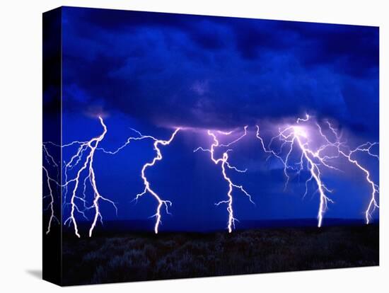 Lightning Storm over Prairie-Aaron Horowitz-Stretched Canvas