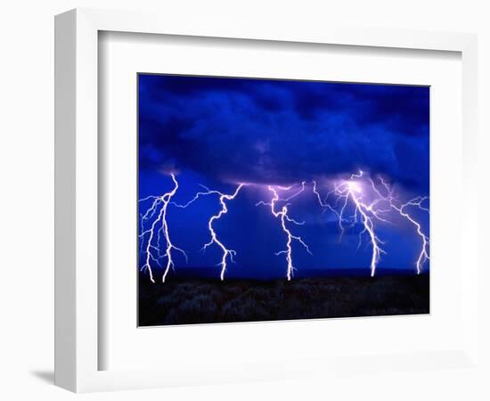 Lightning Storm over Prairie-Aaron Horowitz-Framed Photographic Print