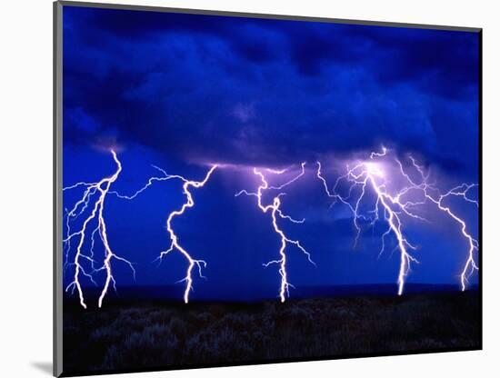 Lightning Storm over Prairie-Aaron Horowitz-Mounted Photographic Print