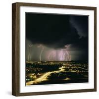 Lightning Storm Over Tucson, Arizona-Keith Kent-Framed Premium Photographic Print