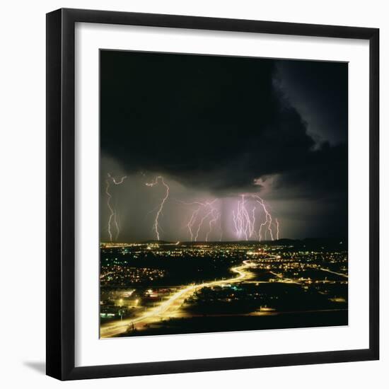 Lightning Storm Over Tucson, Arizona-Keith Kent-Framed Premium Photographic Print