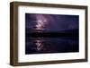 Lightning storm reflecting in river in the Amazon basin, Ecuador-Lucas Bustamante-Framed Photographic Print