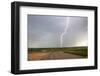 Lightning strike in rural Richland County, Montana, USA-Chuck Haney-Framed Photographic Print