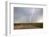 Lightning strike in rural Richland County, Montana, USA-Chuck Haney-Framed Photographic Print