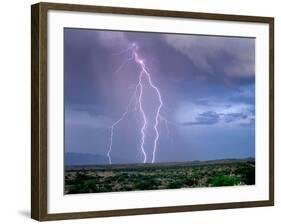 Lightning Strike near Tucson-null-Framed Photographic Print