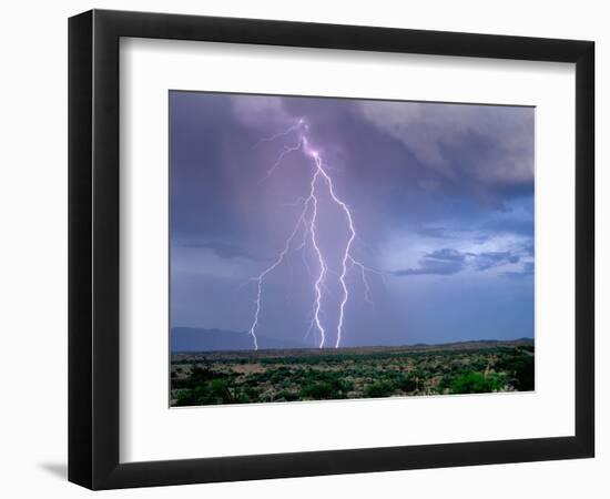 Lightning Strike near Tucson-null-Framed Photographic Print