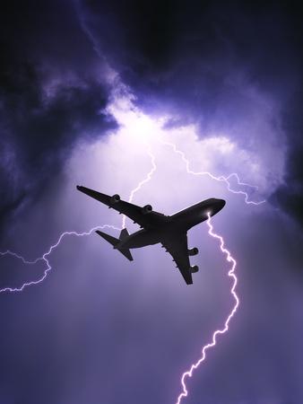 'Lightning Strike on Aircraft' Photographic Print | AllPosters.com