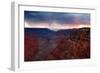 Lightning strike over Grand Canyon south rim from Cape Royal, north rim, Grand Canyon National Park-Geraint Tellem-Framed Photographic Print