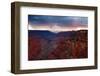 Lightning strike over Grand Canyon south rim from Cape Royal, north rim, Grand Canyon National Park-Geraint Tellem-Framed Photographic Print