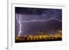 Lightning strike over large coal processing plant, South Africa-Paul Williams-Framed Photographic Print