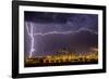 Lightning strike over large coal processing plant, South Africa-Paul Williams-Framed Photographic Print