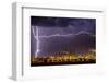 Lightning strike over large coal processing plant, South Africa-Paul Williams-Framed Photographic Print